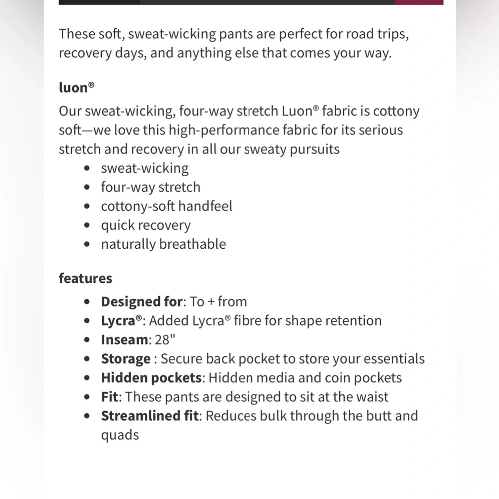 Lululemon‎ intent dark gray sweatpant sz small 31” inseam - Picture 9 of 9